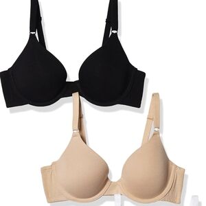 Black and nude Fruit of the Loom t-shirt bras